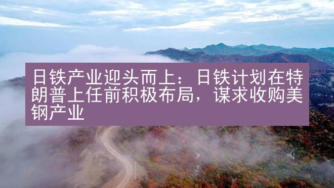 日铁产业迎头而上：日铁计划在特朗普上任前积极布局，谋求收购美钢产业