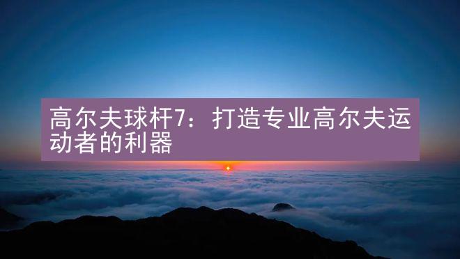 高尔夫球杆7：打造专业高尔夫运动者的利器