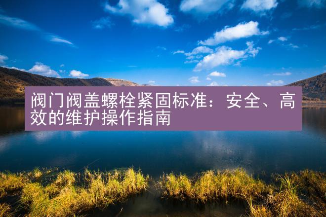 阀门阀盖螺栓紧固标准：安全、高效的维护操作指南