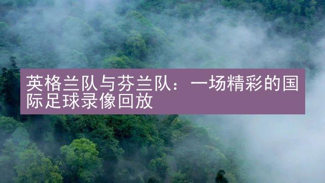 英格兰队与芬兰队：一场精彩的国际足球录像回放