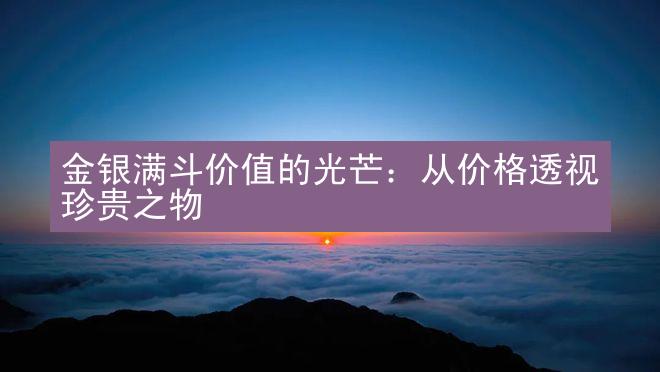 金银满斗价值的光芒：从价格透视珍贵之物